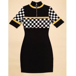 Race Car Checkered Mini Dress
